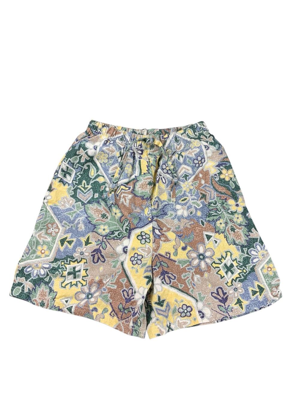 Vintage Headliners Floral Geometric Shorts Womens M Made USA Cotton 90s